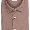 Camicia over in flanella di cotone tinto filo