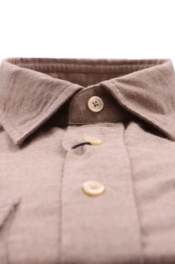 Camicia over in flanella di cotone tinto filo
