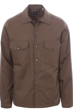 camicia over in gabardina di cotone
