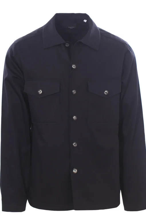 camicia over in gabardina di cotone