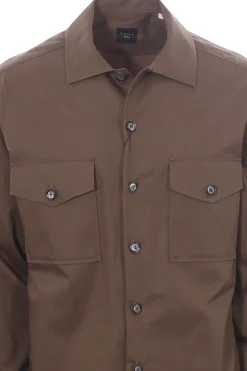 camicia over in gabardina di cotone