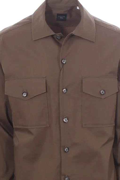 camicia over in gabardina di cotone