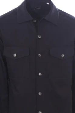 camicia over in gabardina di cotone