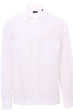 camicia over in tencel e shantung di lino
