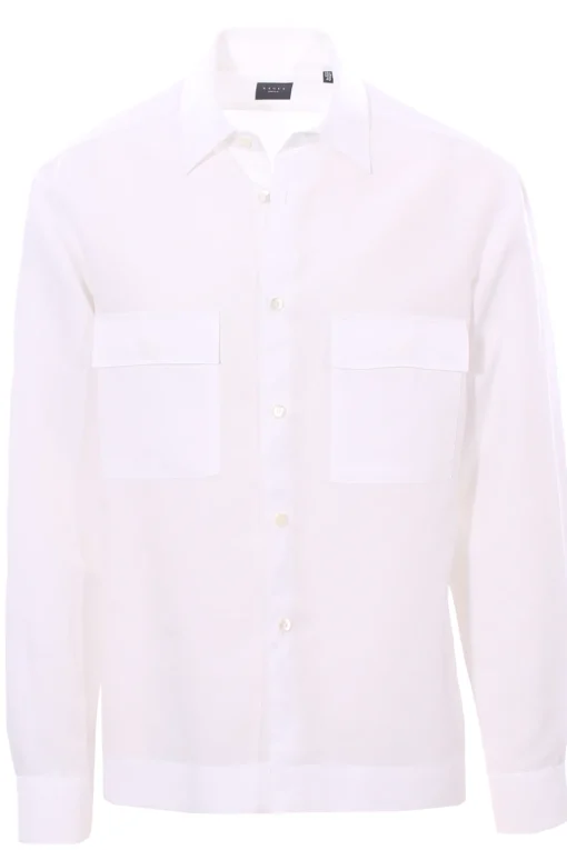 camicia over in tencel e shantung di lino