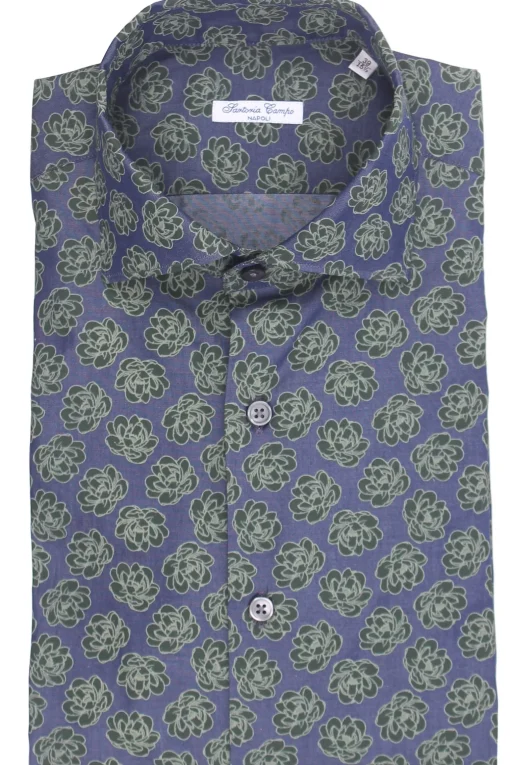 camicia stampa su denim light