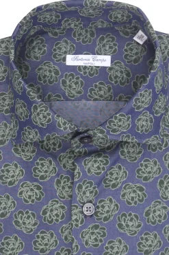 camicia stampa su denim light