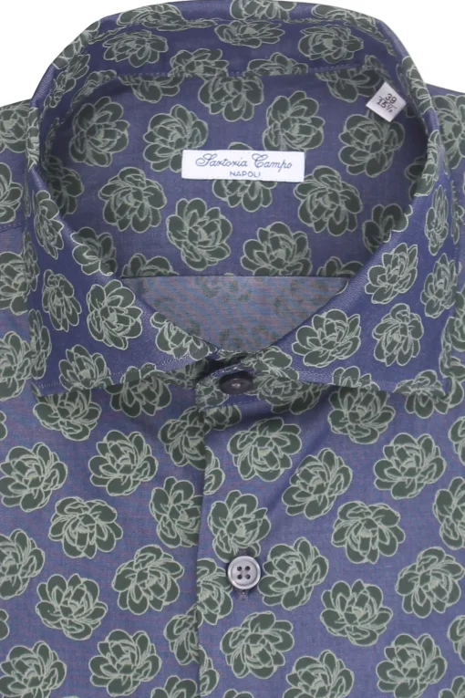 camicia stampa su denim light