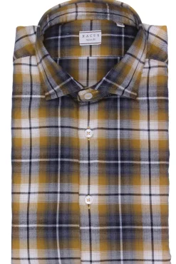 Camicia washed in flanella di cotone check