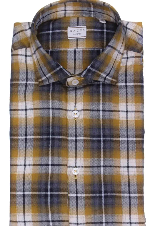 Camicia washed in flanella di cotone check
