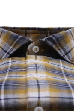 Camicia washed in flanella di cotone check