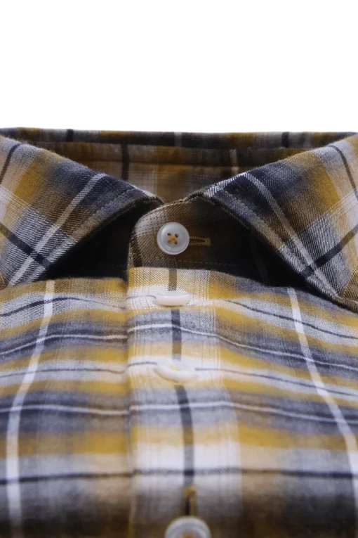 Camicia washed in flanella di cotone check