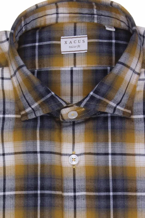 Camicia washed in flanella di cotone check