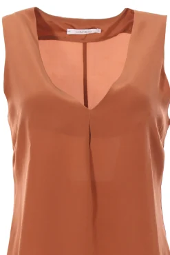 Canotta in crepe de chine