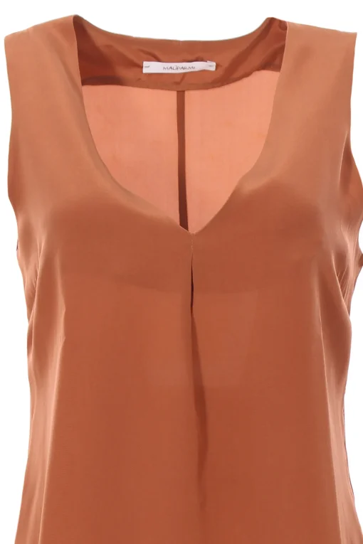 Canotta in crepe de chine