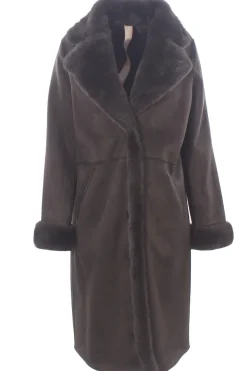 cappotto lungo effetto montone