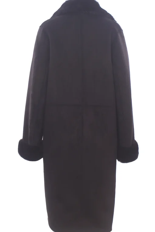 cappotto lungo effetto montone