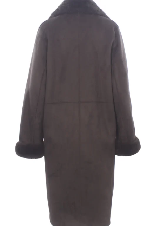 cappotto lungo effetto montone