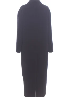 Cappotto lungo monopetto in lana e angora