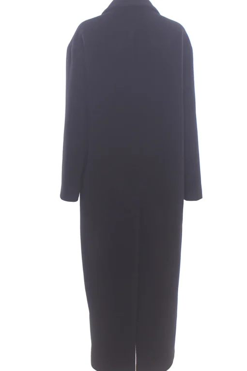 Cappotto lungo monopetto in lana e angora