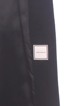 Cappotto lungo monopetto in lana e angora