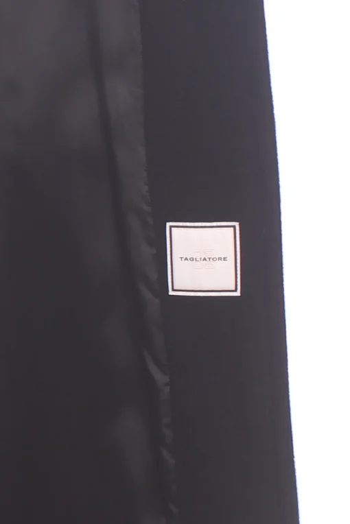 Cappotto lungo monopetto in lana e angora