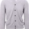 Cardigan chiusura alta in puro cashmere