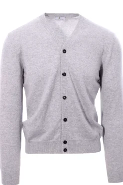 Cardigan chiusura alta in puro cashmere