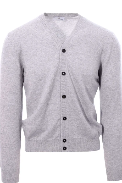 Cardigan chiusura alta in puro cashmere