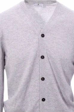 Cardigan chiusura alta in puro cashmere