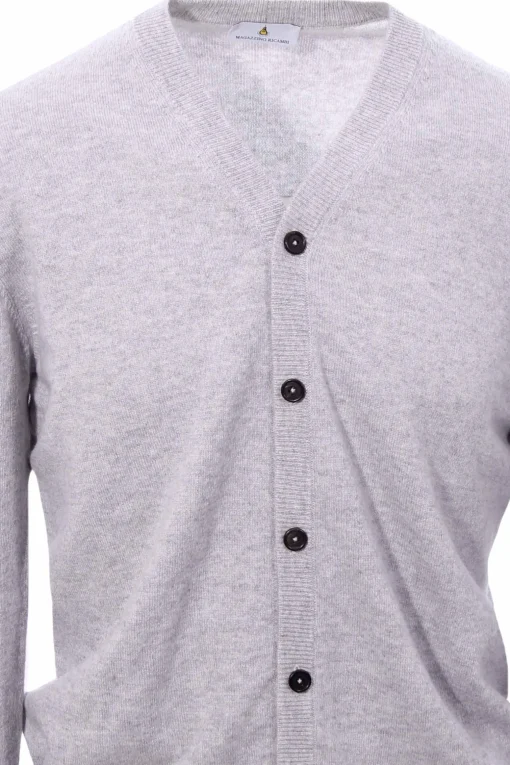 Cardigan chiusura alta in puro cashmere