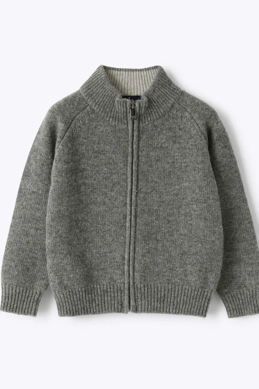 cardigan full zip con toppe