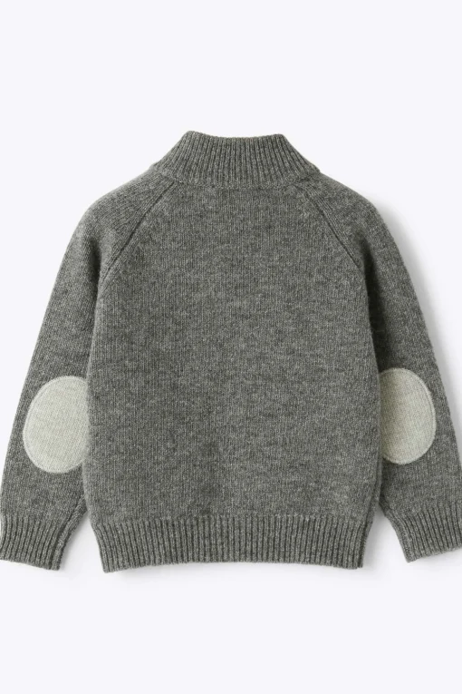 cardigan full zip con toppe