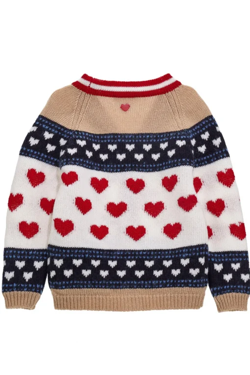 Cardigan in lana cuori