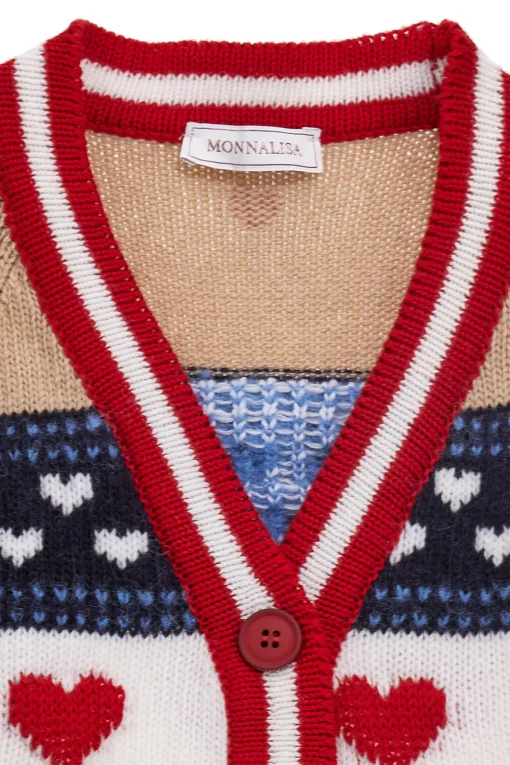 Cardigan in lana cuori