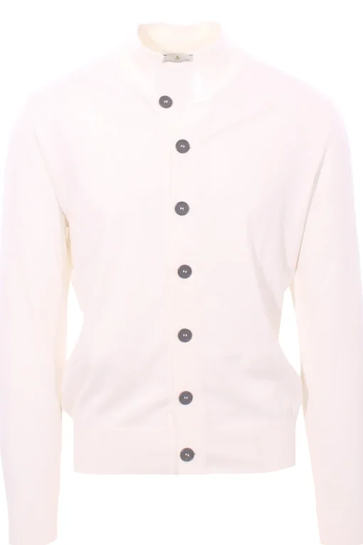 cardigan polo in seta e cotone