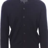 cardigan polo in seta e cotone