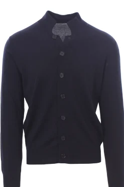 cardigan polo in seta e cotone