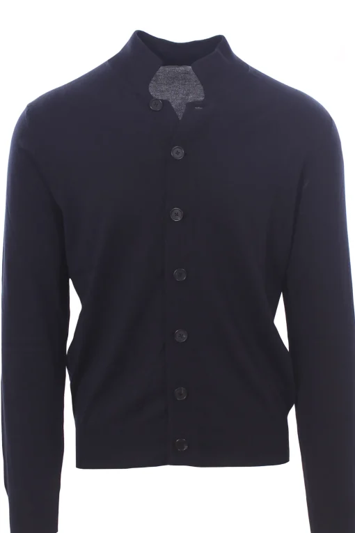 cardigan polo in seta e cotone