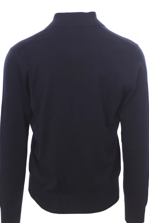 cardigan polo in seta e cotone