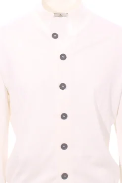 cardigan polo in seta e cotone