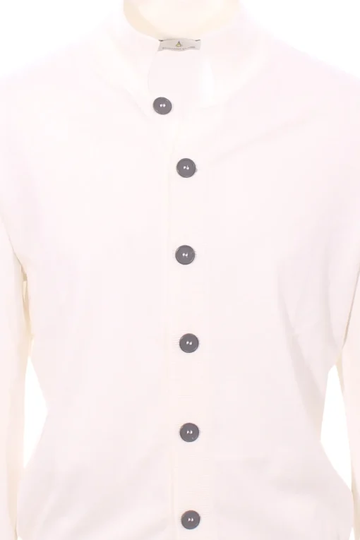 cardigan polo in seta e cotone