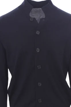 cardigan polo in seta e cotone