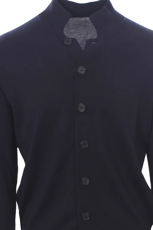 cardigan polo in seta e cotone