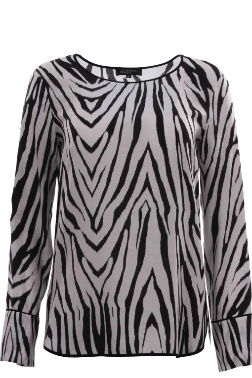 Casacca girocollo a stampa animalier