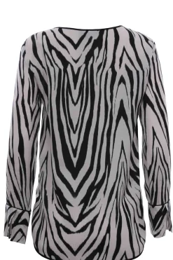 Casacca girocollo a stampa animalier
