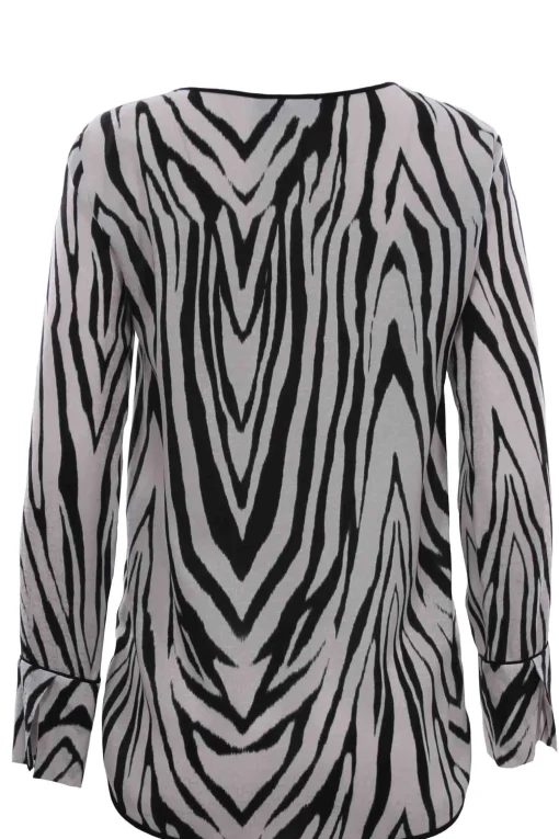 Casacca girocollo a stampa animalier
