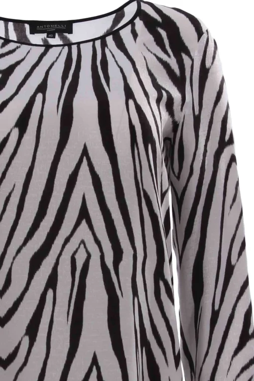Casacca girocollo a stampa animalier