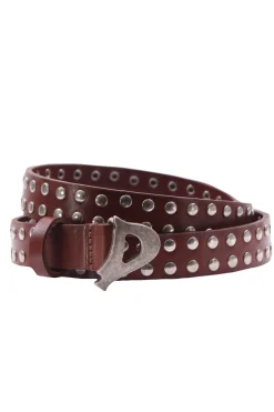 Cintura in pelle con borchie