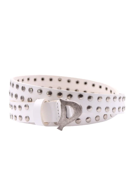 Cintura in pelle con borchie